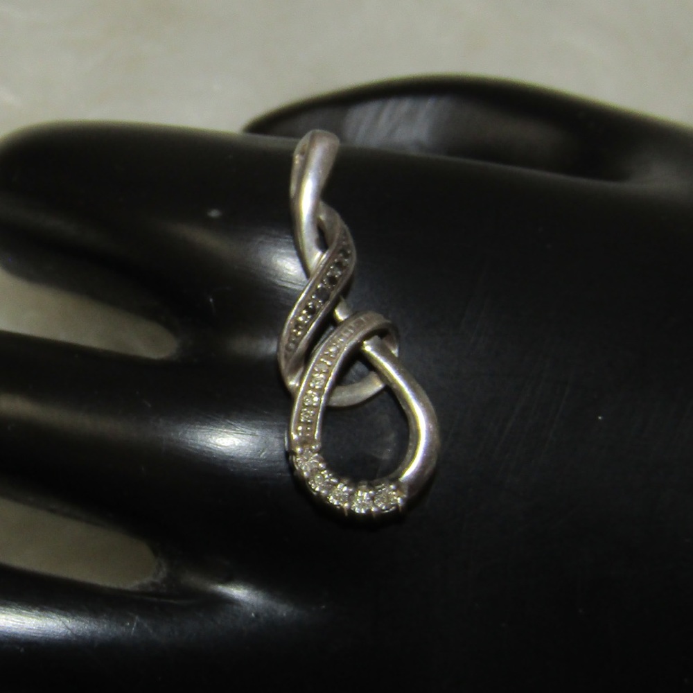 Infinity Diamond Sterling Silver 925 Pendant
